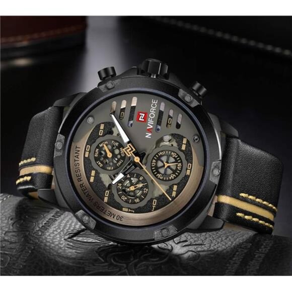Sport Military Watches for Men Waterproof Watch Analog Quartz Leather Band Date - Picture 5 of 7